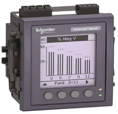 Schneider PowerLogic PM5563 Power Meter with 2 Ethernet 63th Harmonic and DIN Rail Mount