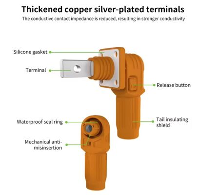 High Voltage New Energy Lithium Battery IP67 Waterproof Copper ABS Adaptor Connector Automotive Solar Power Systems Wire