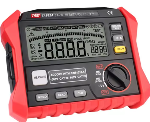 TASI TA862A Ground Resistor Tester Grounding Voltage Measurement High Precision 